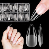 Kurze künstliche Nägel, Ballerina, 120 Stück, zum Aufkleben, 12 Größen, kurze künstliche Nägel, weiche Gel-Nagelspitzen mit vollständiger Abdeckung für kurze Gelnägel, S