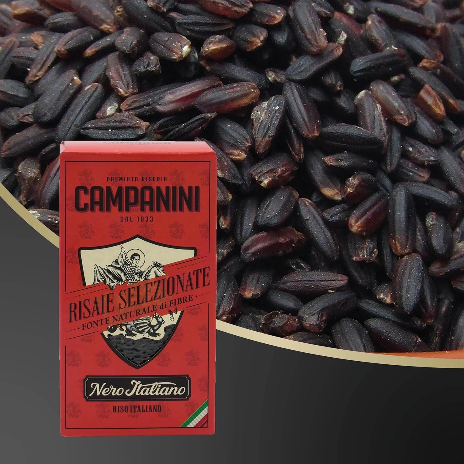 RISO NERO Schwarzer Reis RISERA CAMPANINI 500g aus Italien Orientalischer Reis