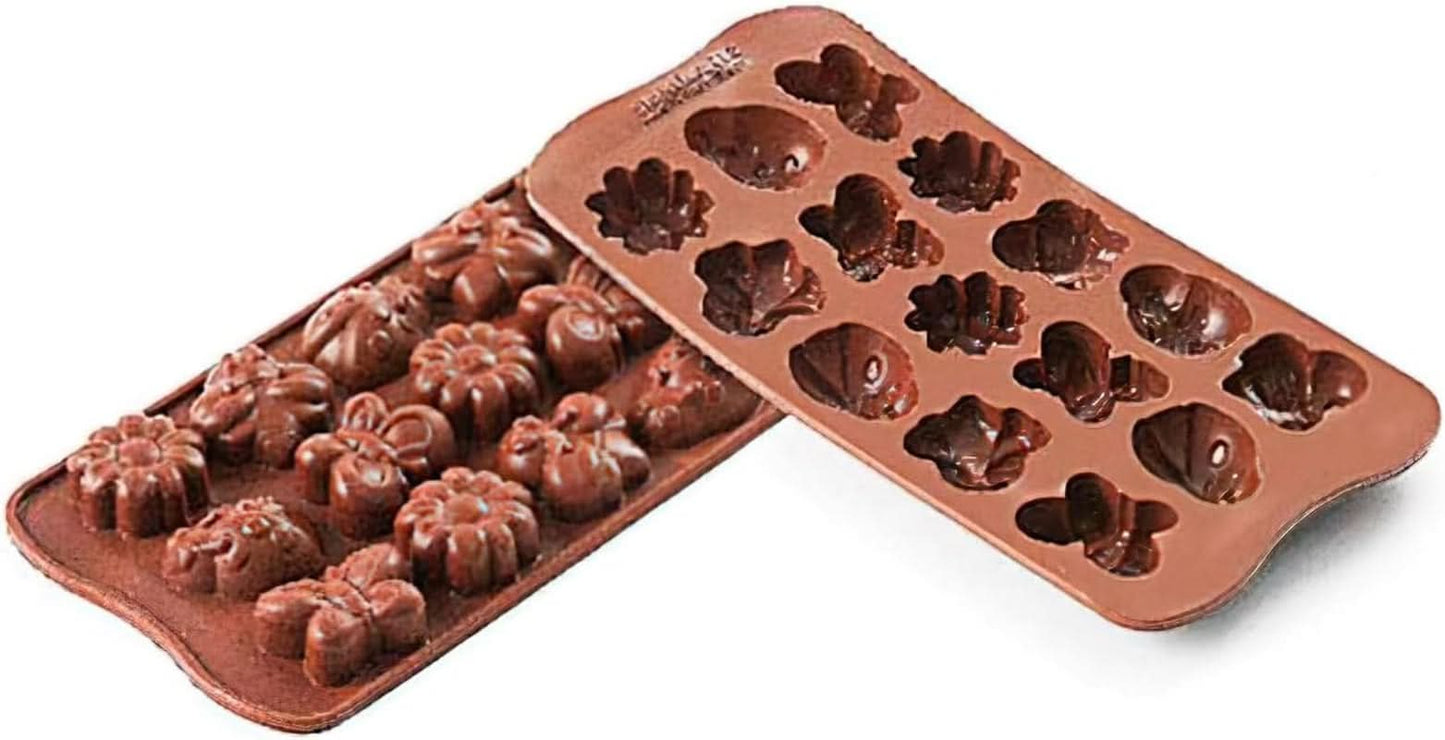 Silikomart 199199, Form für Schokolade, Frühlingsmodell, 15 Pralinen, Brown Kitchen Naty Shop