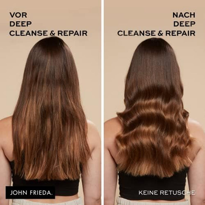 John Frieda - Deep Cleanse & Repair Mask / Treatment - Inhalt: 250 ml - Mit Hanfsamenöl + pflegender Avocado - Beruhigende Haarmaske für strapaziertes Haar Naty Shop Haarmaske