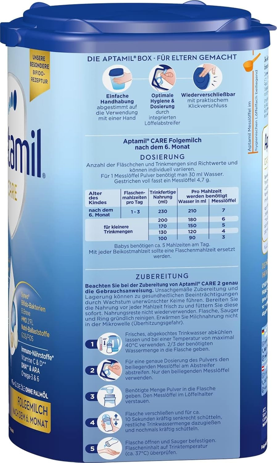 Aptamil Care 2 – Auch für Kaiserschnitt-Babys geeignet – 1 x 800 g