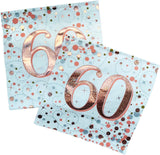 Sparkling Fizz 60Th Rose Gold Servietten 33 cm x 33 cm 3-lagig 16 Stück