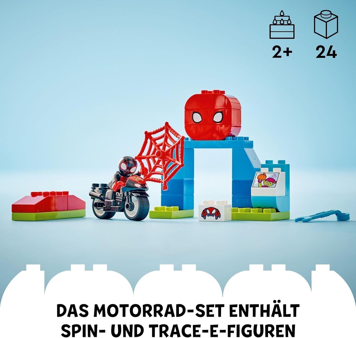 LEGO DUPLO Marvel Spins Motorcycle Adventure, Fantasy-Spielset zur TV-Serie Spidey und seine Superfreunde, Lernspielzeug zum Bauen und Umbauen für Kinder ab 2 Jahren 10424 Bausets Besuchen Sie den LEGO-Store