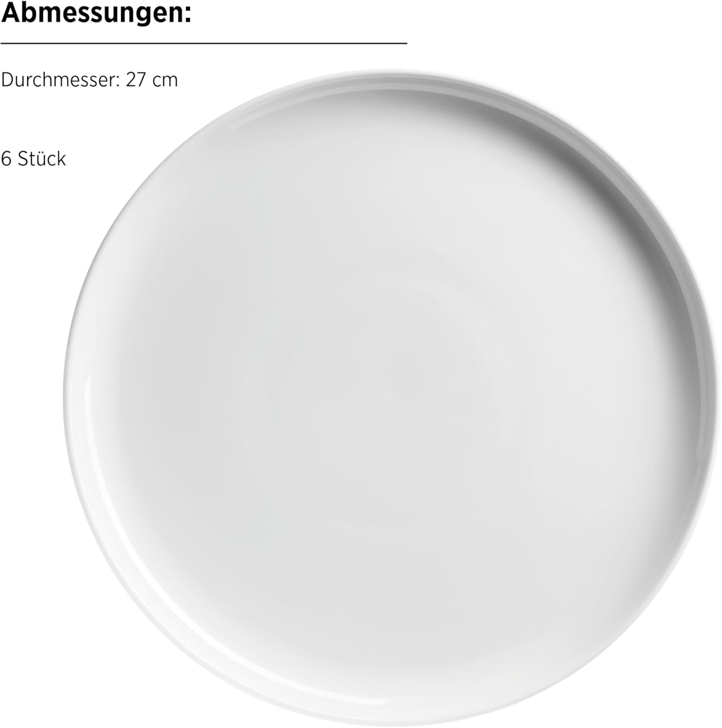 MÄSER, Serie Navina, Geschirrset für 6 Personen, weißes Porzellangeschirr, zeitlos, Porzellan, weiß