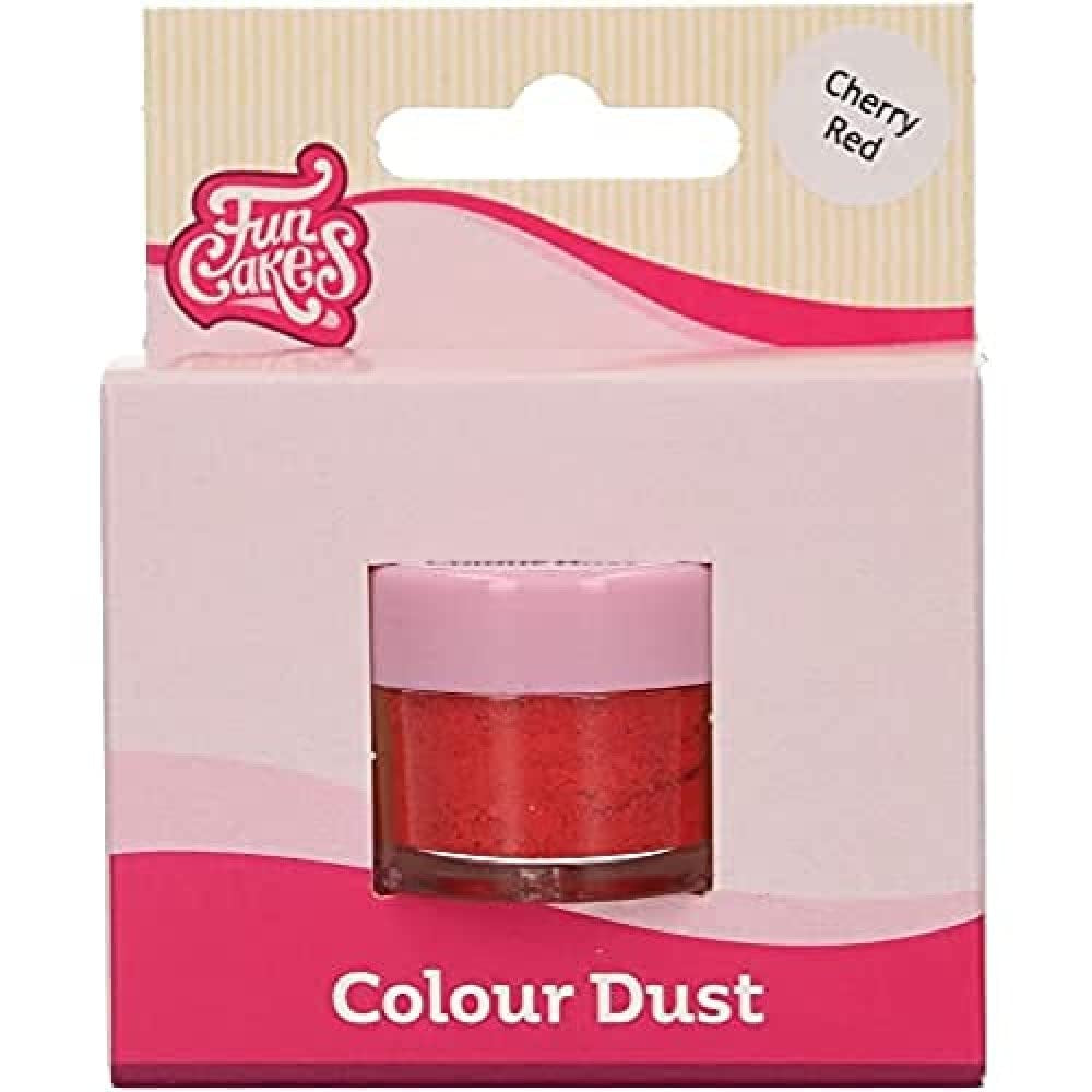 Funcakes Color Dust Cherry Red: Lebensmittelfarbpulver, zum Dekorieren von Kuchen, Halal-zertifiziert