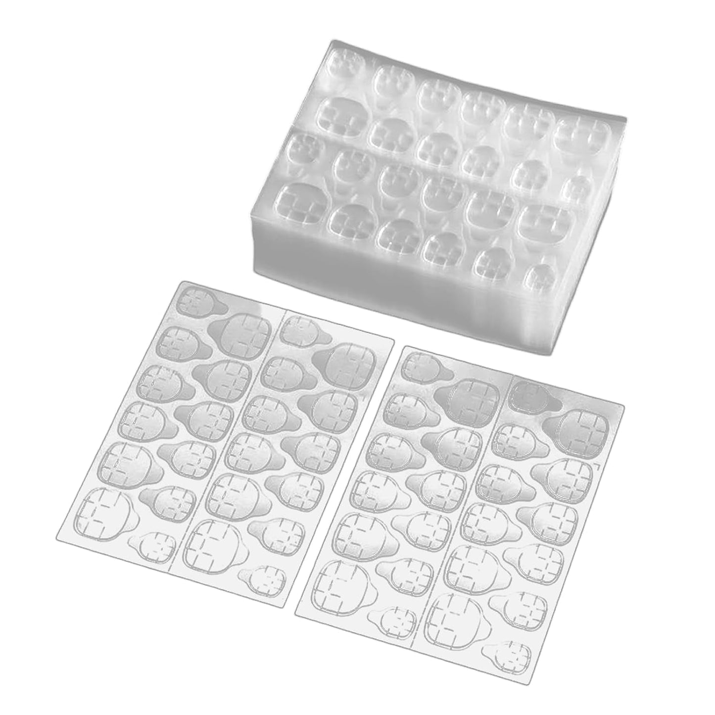 20 Jelly-Nagelklebetabletten – klare, starke, doppelseitige Klebepads, wasserfest, wiederverwendbar, zum Aufdrücken der Nägel, DIY-Maniküre-Set, Nagelzubehör