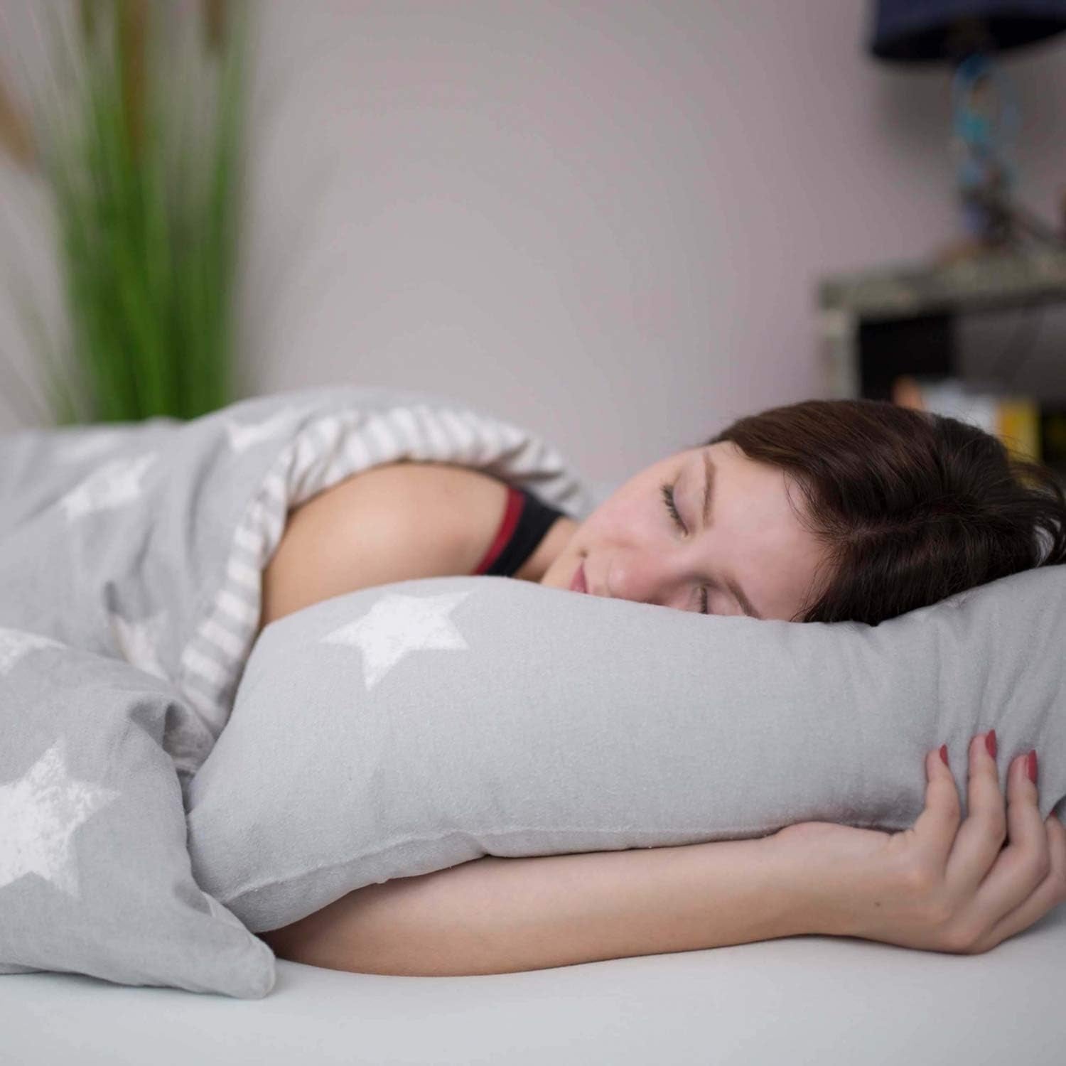 Genius Kissen, Baumwolle, eazzzy 40x80 cm – orthopädisches Kissen für erholsamen Schlaf, aus Milchfaser mit Aloe Vera – für Allergiker geeignet, mit Stütze, Öko-TEX zertifiziertes Nackenstützkissen, weiß, A19202