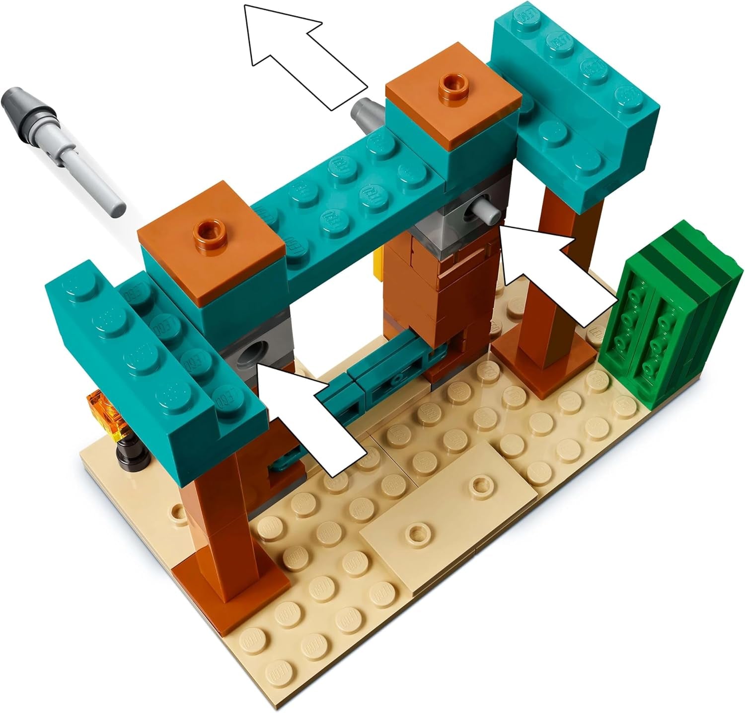 LEGO Minecraft The Illager Desert Patrol Videospielset für Kinder, Outpost-Minispielzeug und drei Minifiguren, darunter Plünderer, Diener und Kaktusritter 21267 Bausätze Besuchen Sie den LEGO-Store