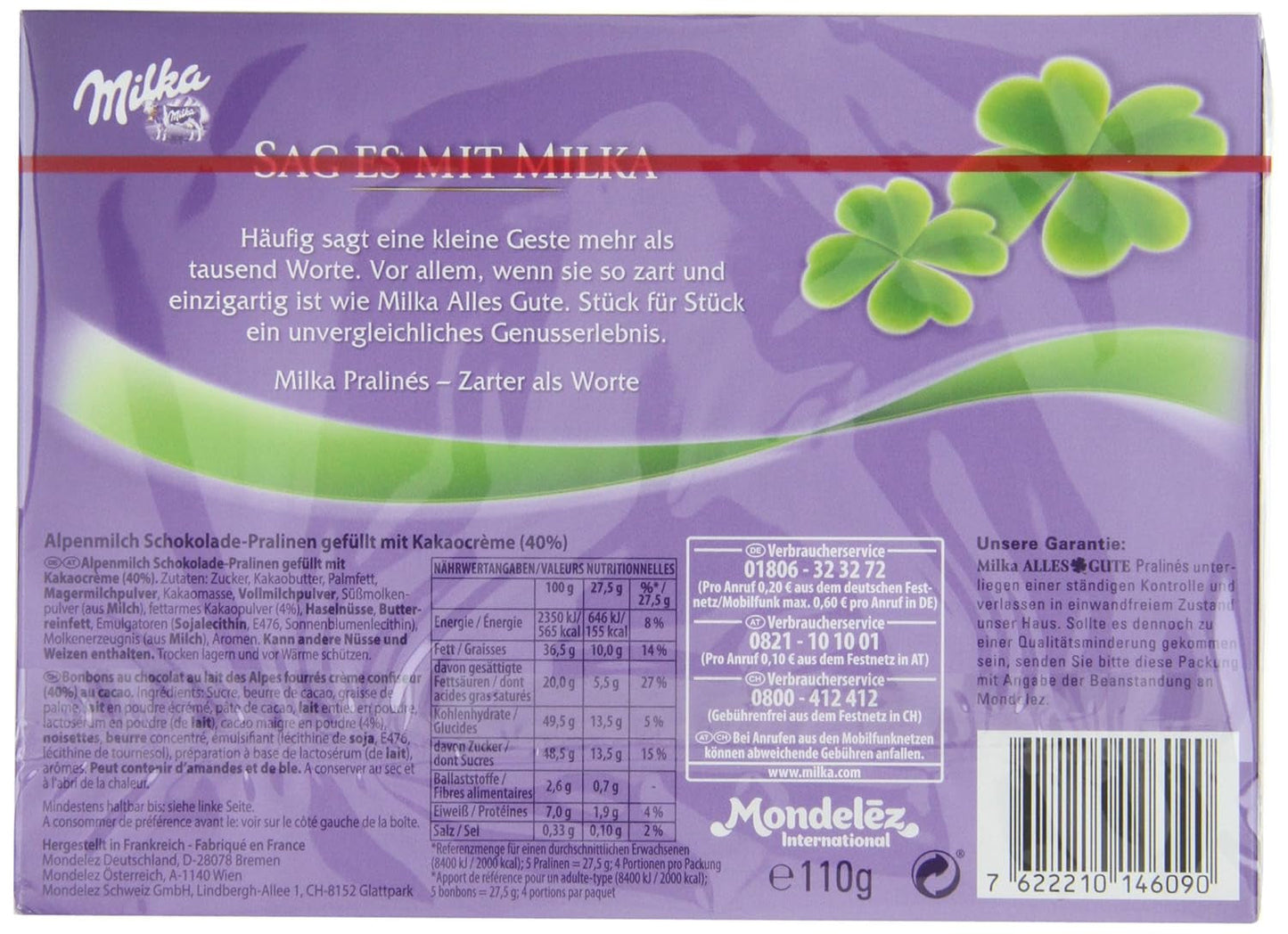 Milka All the Best Pralinés 10 x 110g, Feine Alpenmilch-Schokolade-Pralinés mit Kakaocremefüllung (2er Pack)