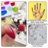 100 Stück Nail Art Schwamm Mit Metallgreifer, Sponge Brush Applicator, Sponge Nagel Pinsel, Nageldesign Zubehör Schwammpinsel, Verwendet, Um Eine Vielzahl Von Gradient Nail Art Patterns Zu Ersetzen