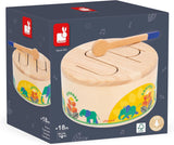 Janod - Gioia Drum - FSC-Holztrommel + Trommel - Rollenspiel und musikalische Früherziehung - Aquarell - Ab 18 Monaten, J07650 Bebe Toys Naty Shop