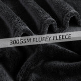 Gemütliche Decke, flauschige Fleecedecke, 130 x 150 cm, Bettdecken, Couchdecke, große weiche Decken und Überwürfe für Erwachsene, Sofaüberwürfe, warm, maschinenwaschbar, schwarze Betten und Decken, Good Nite