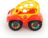 Bright Starts Oball Rassel, Spielzeugauto, Motorikspielzeug für Babys und Kleinkinder ab 3 Monaten, 1 Stück, zufällige Farbe, Blau oder Rot, Babyspielzeug Naty Shop