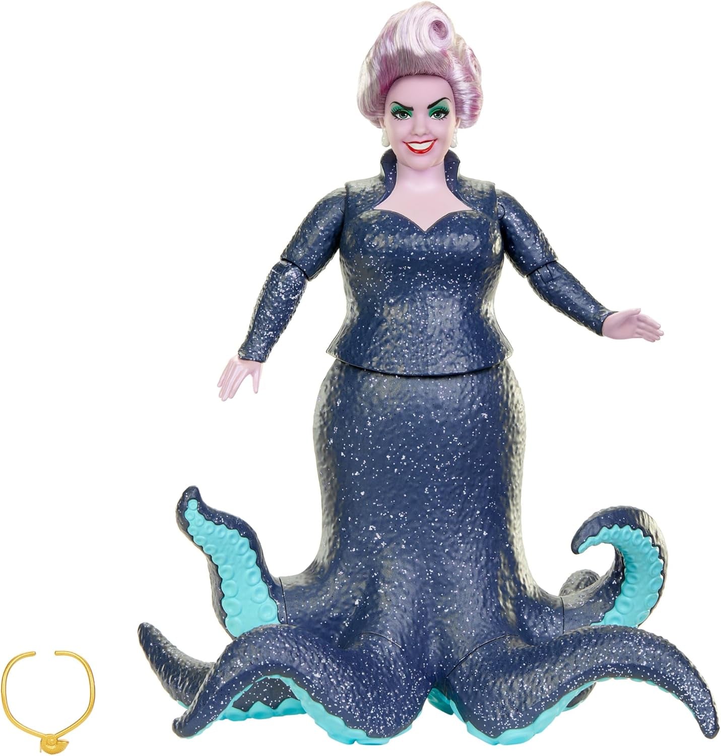 Mattel DISNEY Arielle, die kleine Meerjungfrau – Ursula mit Tentakeln, abnehmbarer Halskette und Lavendel-Dutt für endlosen Styling-Spaß, geeignet für Kinder ab 3 Jahren, HLX12