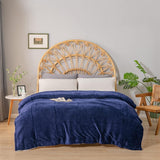 Kono Sherpa-Fleece-Überwurfdecke, 150 x 200 cm, weich, gemütlich, flauschig, wendbar, Mikrofaser, feste Decken für Bett, Couch, Couch (Marineblau, Doppelbett/Doppelbett). Betten und Decken. Besuchen Sie den KONO-Store