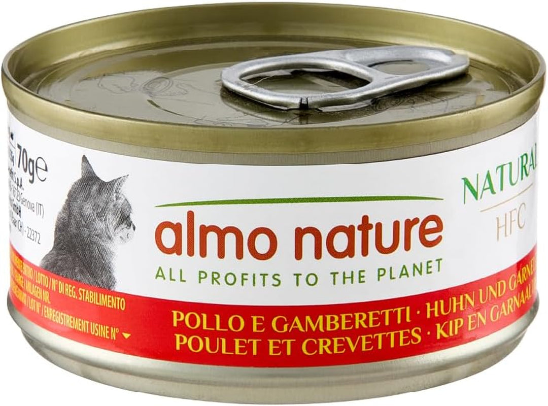 Almo Nature HFC Natürliches Nassfutter für Katzen – Verschiedene Rezepte mit Huhn – 6 x 70 g