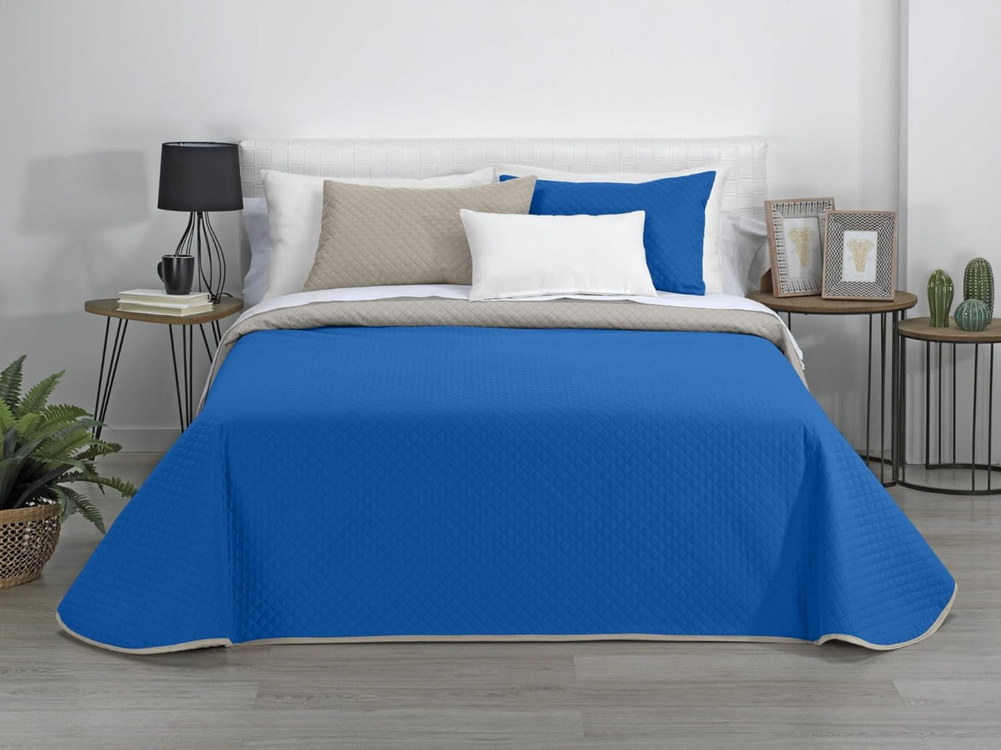 Estoralis | AVA | Wende-Boutique-Steppdecke | Für alle Jahreszeiten | Farbe - grau/blau | Für 120/135 cm breite Betten. Bett. (230 x 270 cm. Ancho X Alto) | Steppdecke Quilts und Quilts Naty Shop Standardtitel