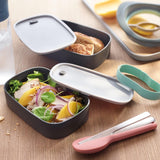 BergHoff Doppel-Bento-Box – Leo (Lunchbox-Set 19 x 12,5 x 9 cm, zwei Boxen, mikrowellengeeignet, luftdichter Verschluss, spülmaschinenfest, ideal für Snacks/Snacks/Salat) 3950126 Frischhaltedosen Naty Shop