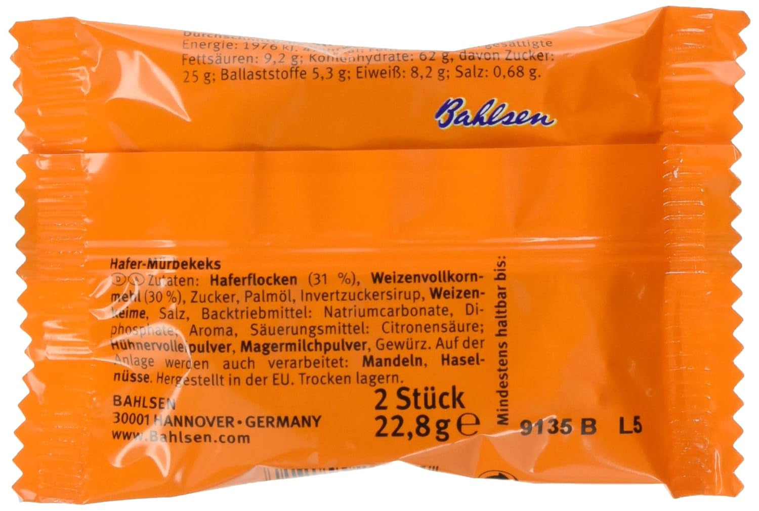 Brandt Hobbits Crunchy – 2er-Pack – Catering-Box mit 60 Packungen – ballaststoffreiche Haferflocken-Vollkornkekse (60 x 22,8 g)