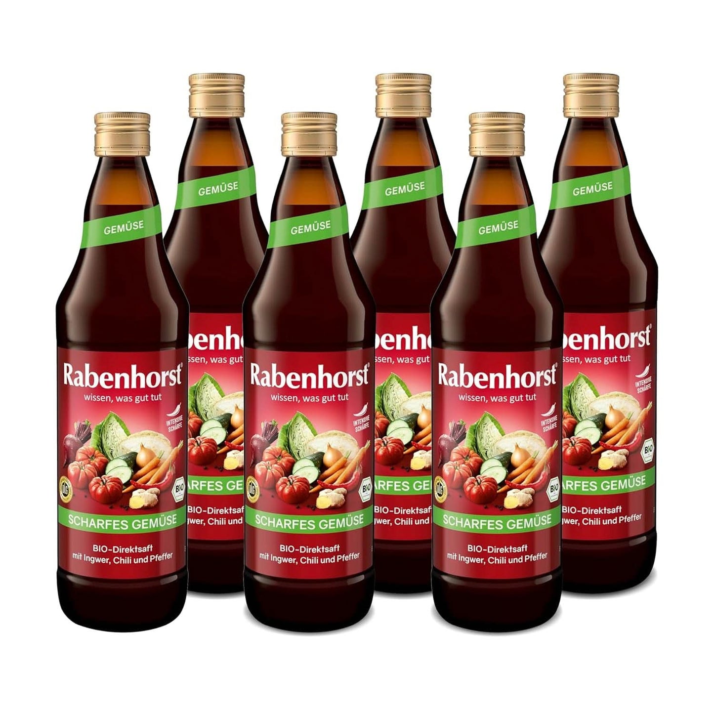 RABENHORST (6 x 700 ml) – Hochwertiger Gemüsesaft aus verschiedenen Gemüsesorten mit intensiv würzigem Geschmack. Alkoholfreie Getränke von Naty Shop