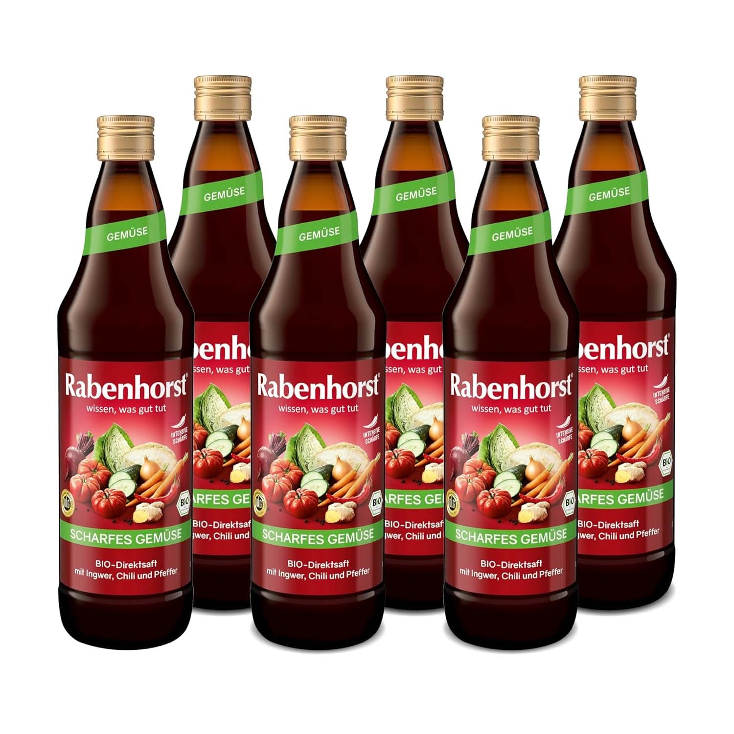RABENHORST (6 x 700 ml) – Hochwertiger Gemüsesaft aus verschiedenen Gemüsesorten mit intensiv würzigem Geschmack. Alkoholfreie Getränke von Naty Shop