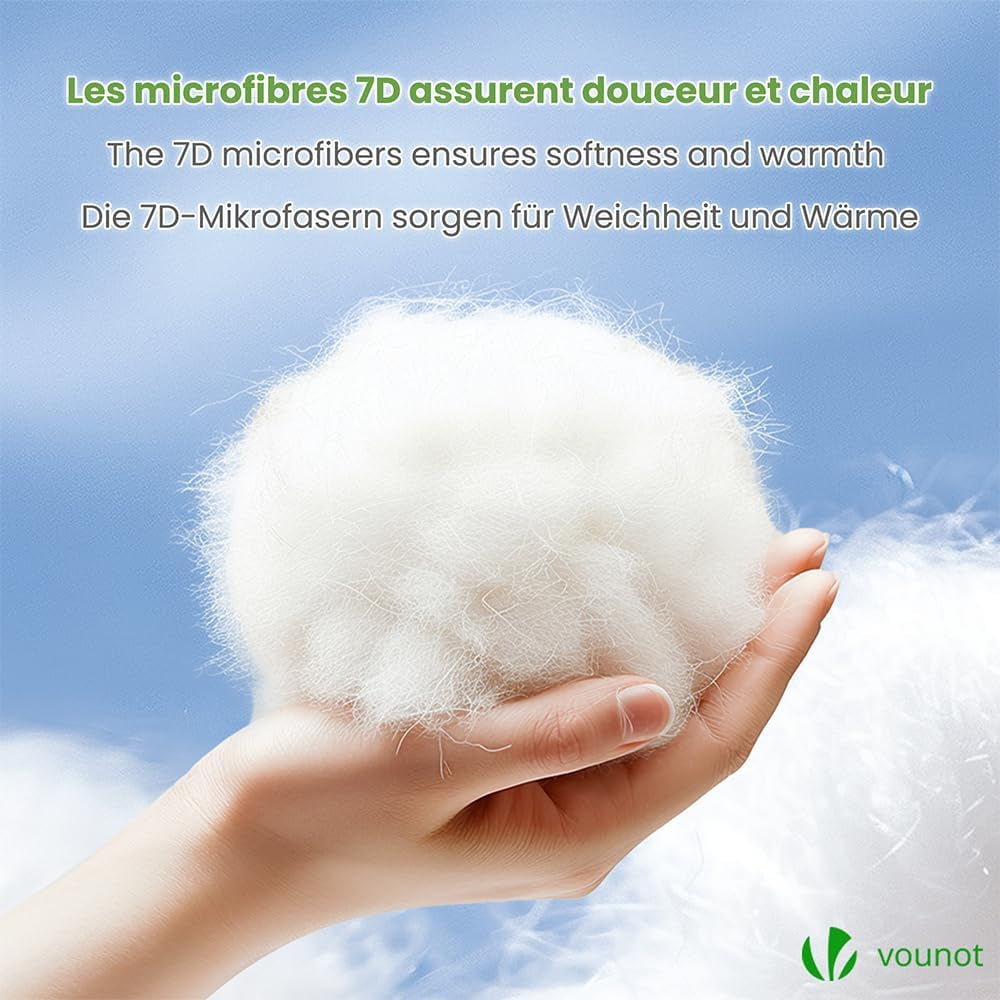 VOUNOT Bettdecke 155 x 200 cm, 4-Jahreszeiten-Winterbettdecke, 2er-Set, 500 g/m², bestehend aus 2 zusammengeknüpften Bettdecken, anpassbare Bettdecke für Sommer und Winter, Öko-Tex-Standard. Bettdecken und Steppdecken Naty Shop
