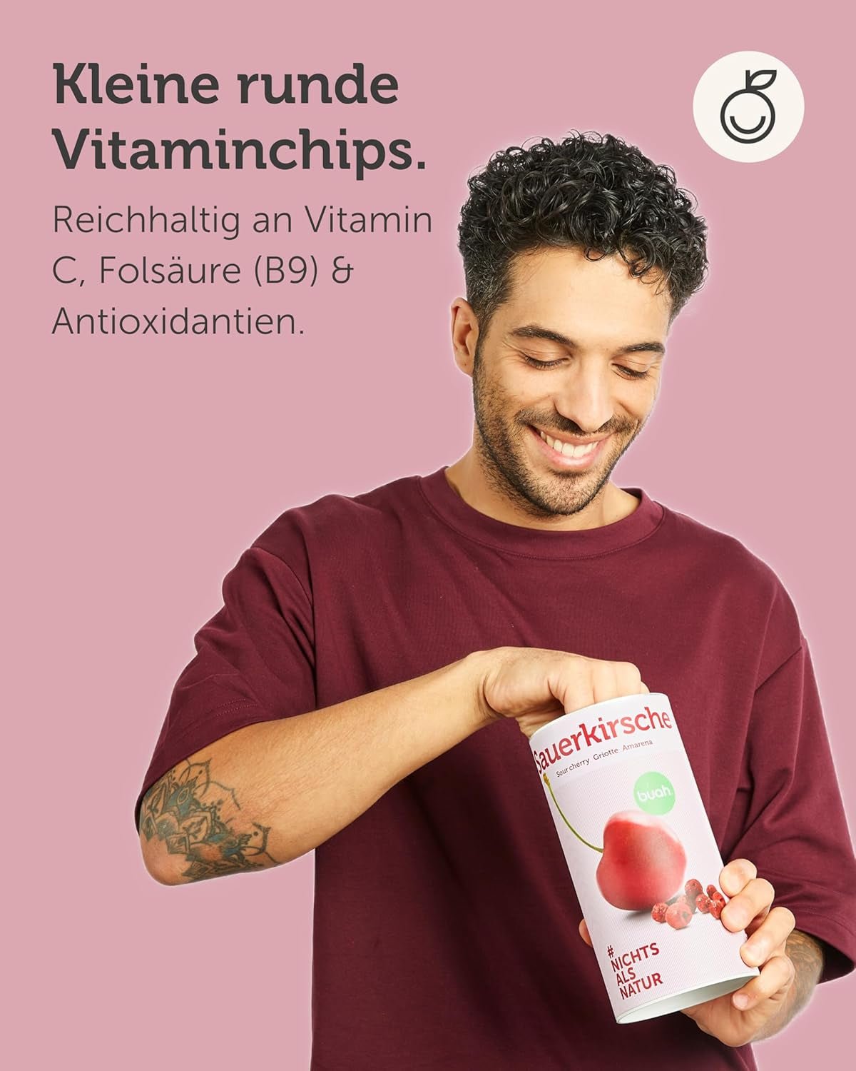Gefriergetrocknete Bitterkirschen BUAH® | Ganze Bitterkirschen als Snack oder fürs Müsli | Idealer Ersatz für Süßigkeiten | Vegan und ohne Zuckerzusatz | 135 g dehydrierte Produkte von Naty Shop