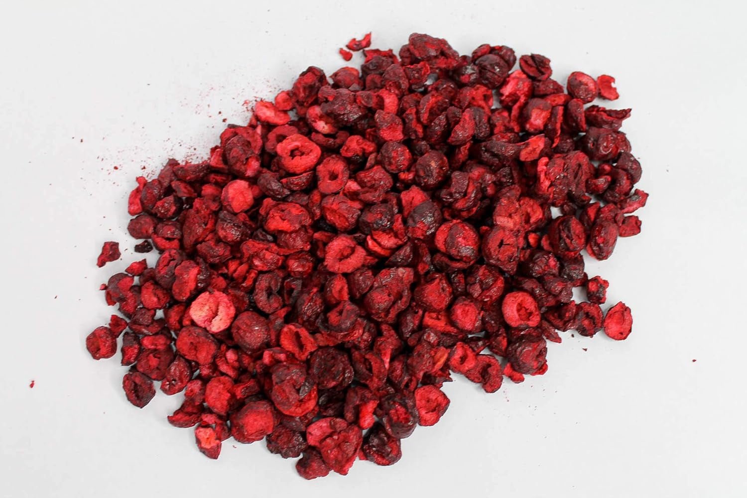Gefriergetrocknete Kirschen 100g - Gefriergetrocknete Bitterkirschen - Gefriergetrocknete Trockenfrüchte - Geschnittene getrocknete Bitterkirschen - Perfekt zum Backen, Dekorieren, Müsli und Desserts. Dehydrierte Produkte Naty Shop