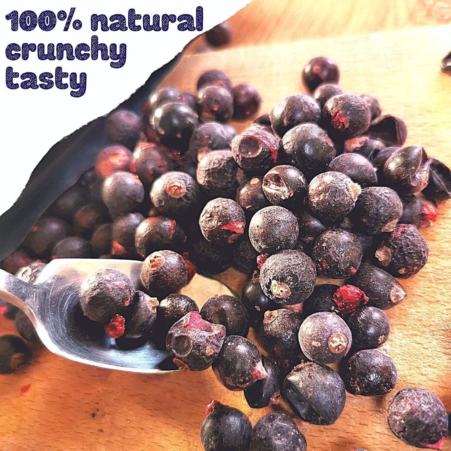 Gefriergetrocknete schwarze Johannisbeeren | 100 % natürliche getrocknete Johannisbeeren | Ohne Zuckerzusatz. Gesunde gefriergetrocknete Süßigkeiten | Gefriergetrocknete Früchte Gefriergetrocknete Früchte Dehydrierte Produkte Naty Shop