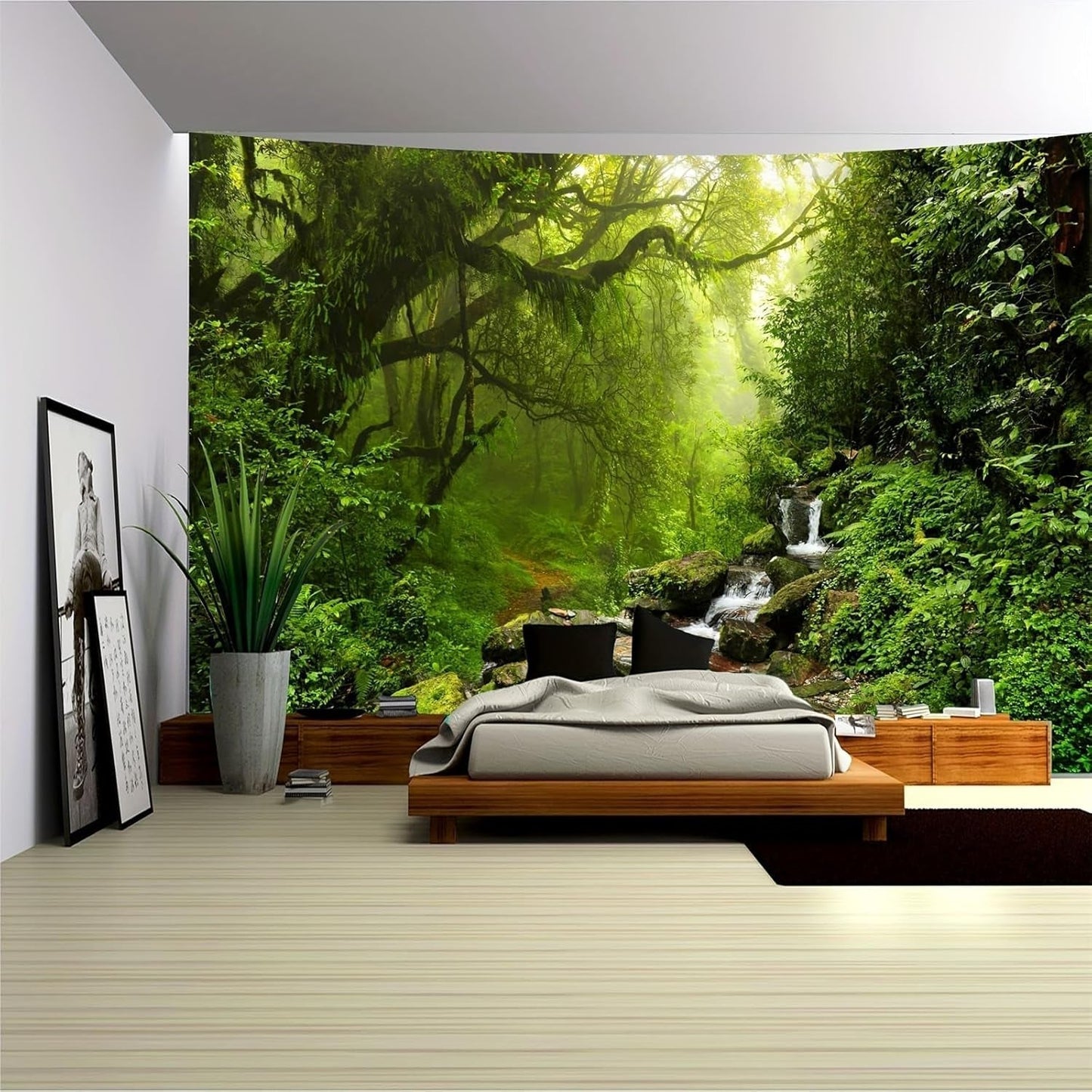 Teppich Wandteppich Wald Leinwand Baum Wasserfall Nebel Zuhause – Accessoires und Dekorationen Naty Shop Greetings 230 L x 180 B cm