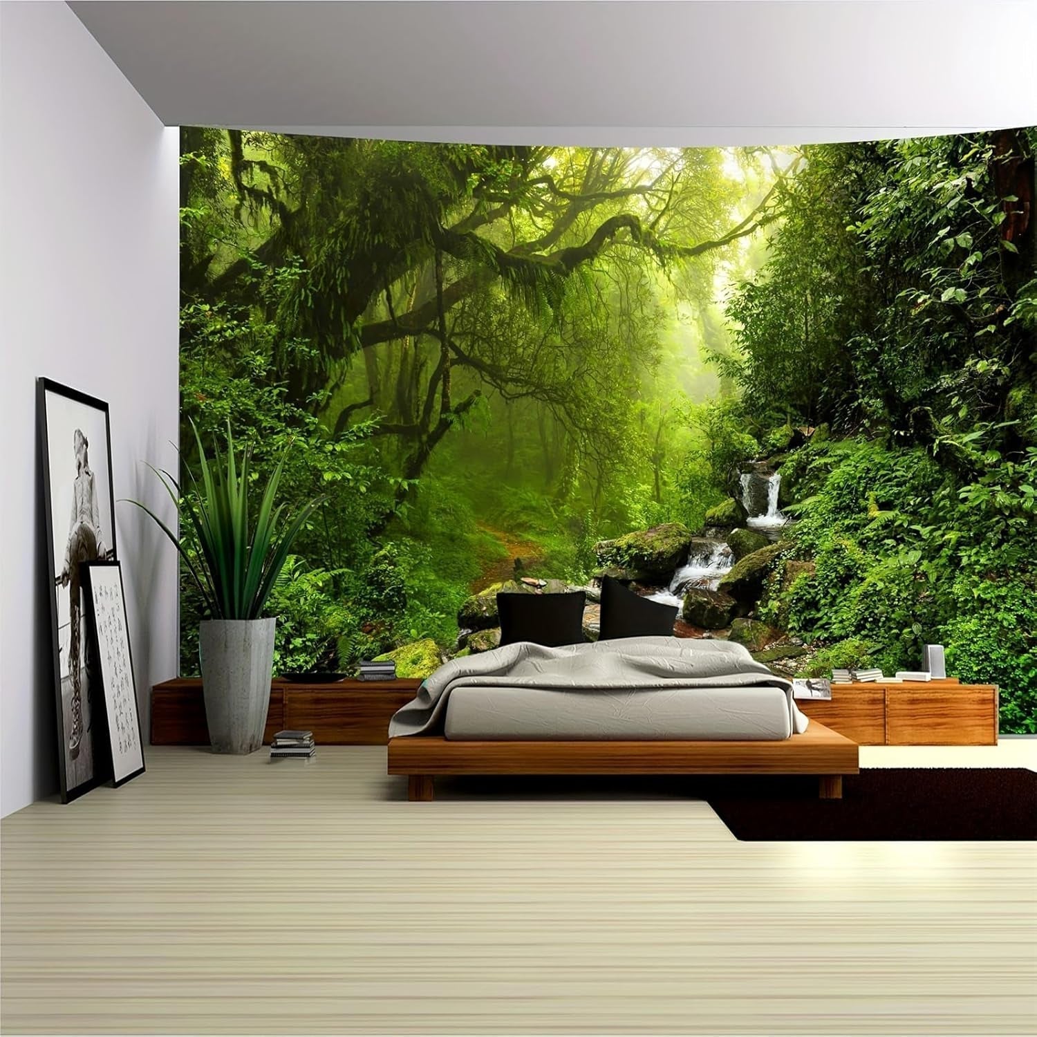 Teppich Wandteppich Wald Leinwand Baum Wasserfall Nebel Zuhause – Accessoires und Dekorationen Naty Shop Greetings 230 L x 180 B cm