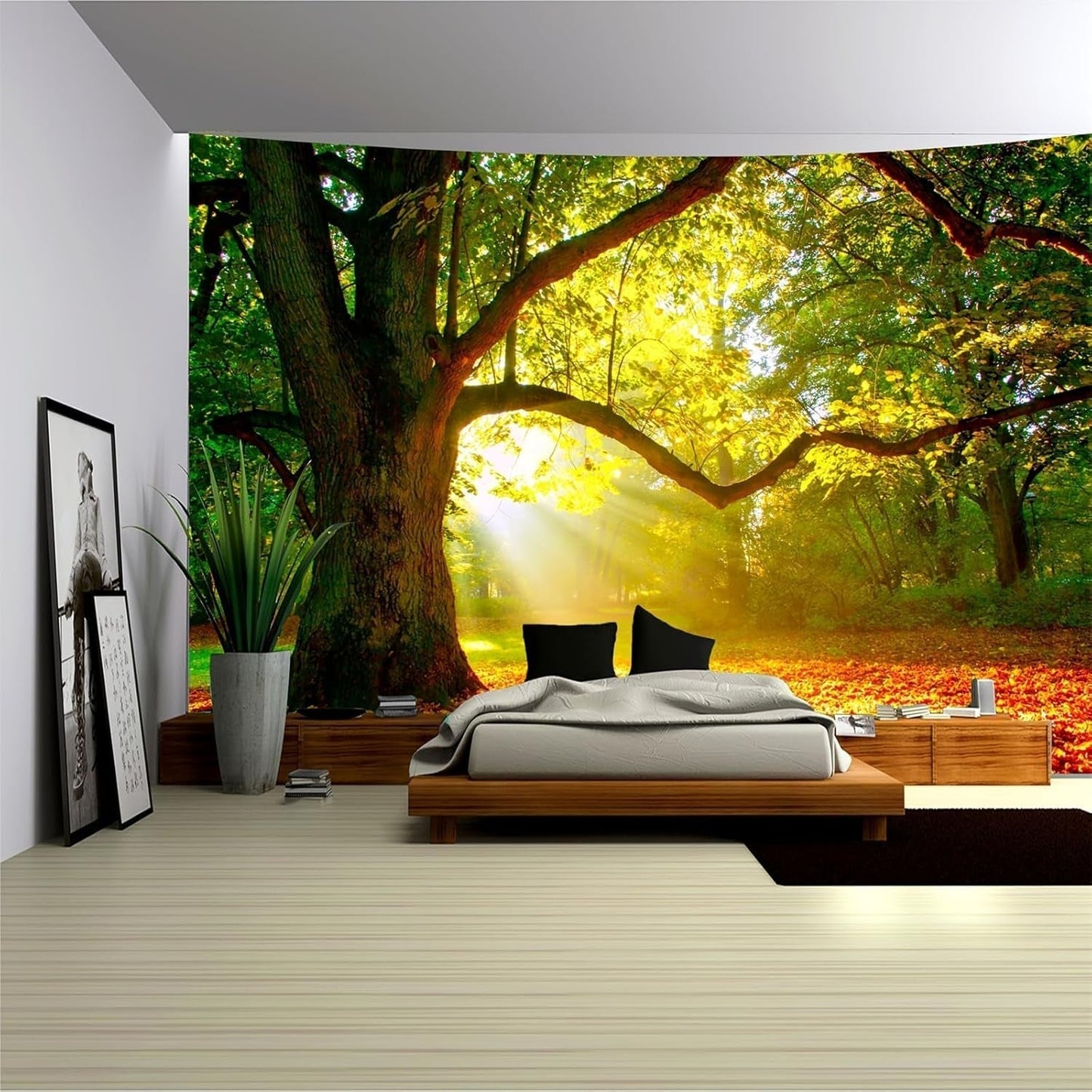 Teppich Wandteppich Wald Leinwand Baum Sonne Himmel Zuhause – Accessoires und Dekorationen Naty Shop 230 L x 180 B cm