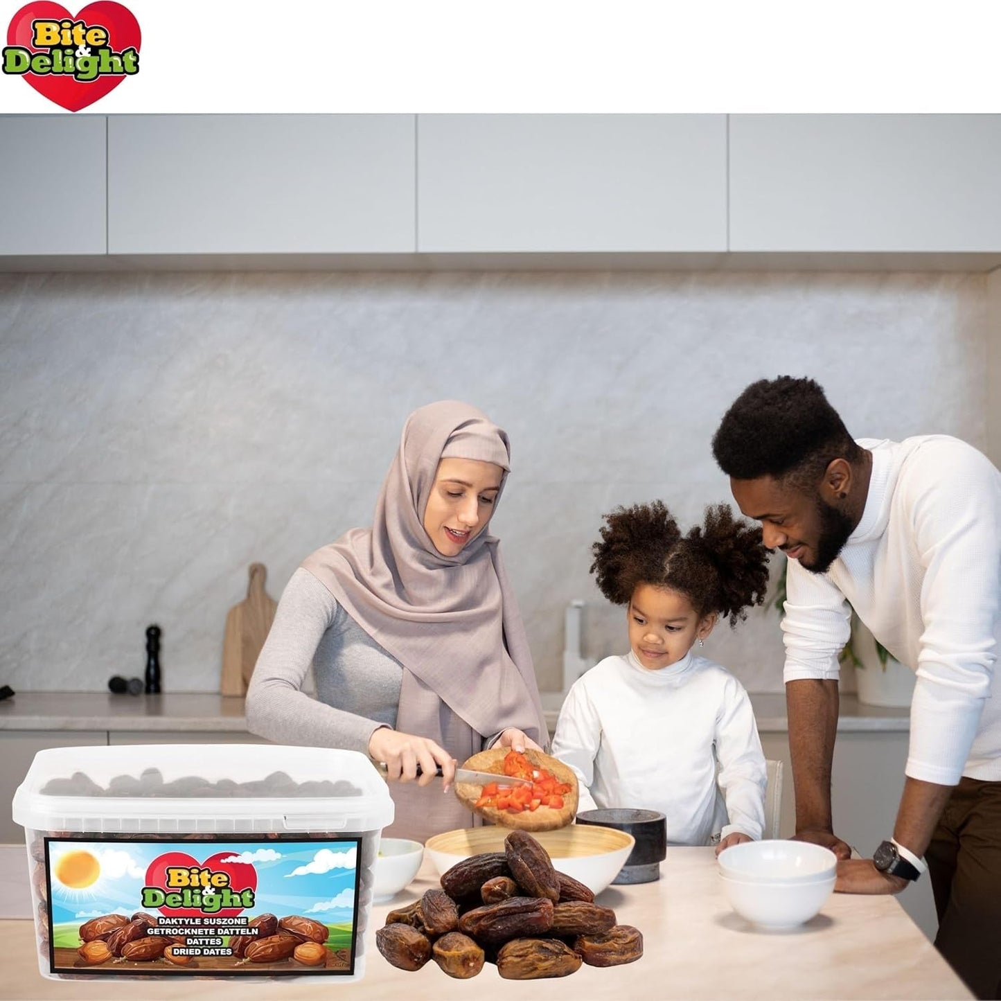 Getrocknete Datteln von Bite & Delight – Ganz, getrocknet und natürlich – Aromatische Süßigkeiten – Lecker und saftig – Verzehrfertige Fruchtsnacks – Vegan – Ohne Zuckerzusatz – 1250 g Naty Shop dehydrierte Produkte