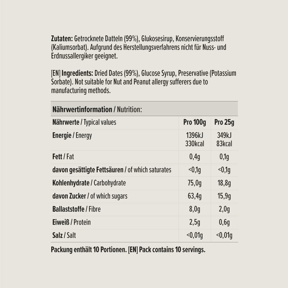 Getrocknete und kernlose Datteln, 250g Naty Shop dehydrierte Produkte