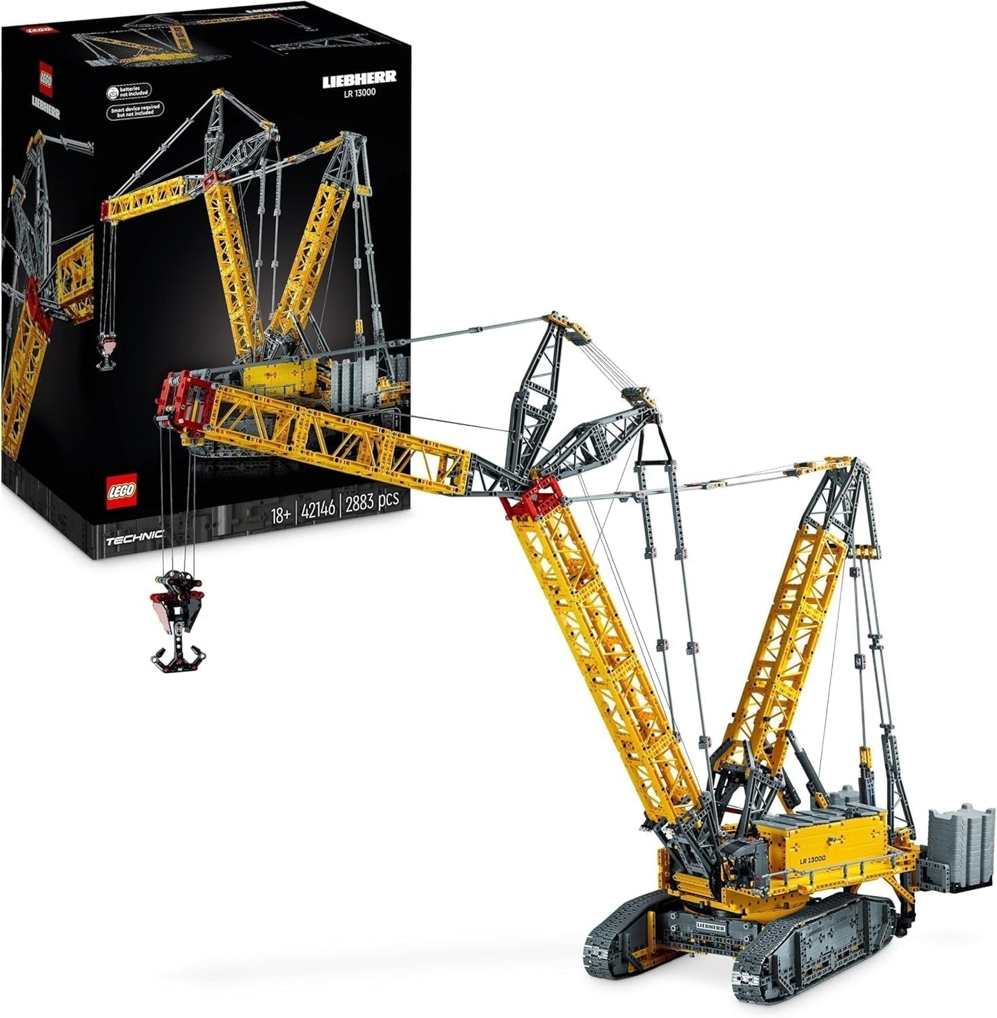 LEGO Technic Liebherr LR 13000 Raupenkran-Set, Bauen Sie das beste ferngesteuerte Baufahrzeugmodell mit Control+ App, Kran mit Windensystem und Hebearm, großer Modellbausatz für Erwachsene 42146 Bausätze Besuchen Sie den LEGO-Store Standardtitel