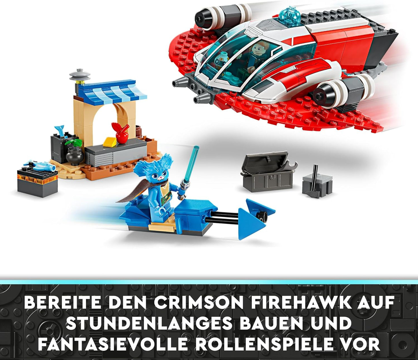 LEGO Star Wars: Die Abenteuer der jungen Jedi-Ritter Crimson Firehawk, Kinder-Starterset mit baubarem Raumschiff, Speeder-Bike und 3 Figuren, Geschenk für Jungen und Mädchen ab 4 Jahren 75384 Bausets Besuchen Sie den LEGO-Store