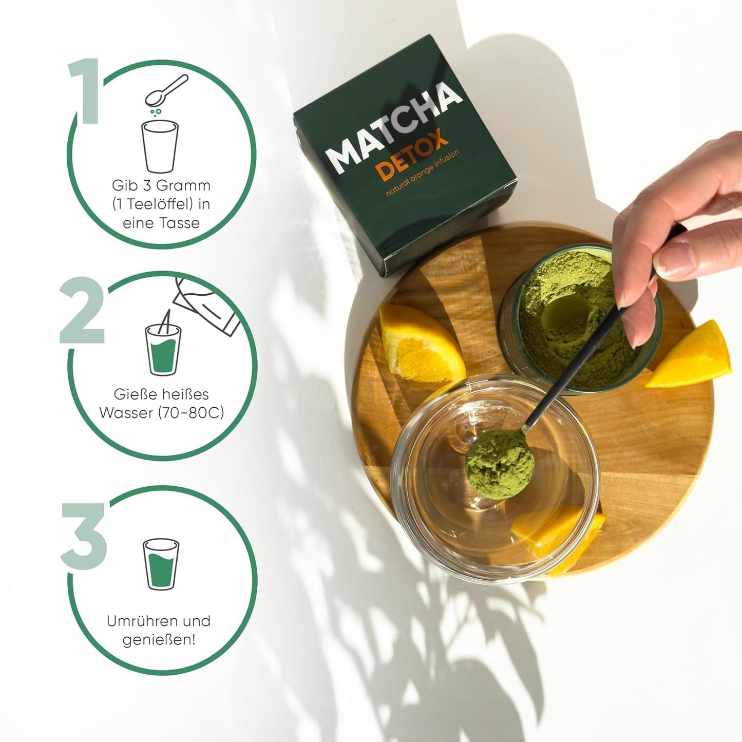 WOW TEA Matcha-Pulver – feines Pulver aus Japan mit frischem Geschmack – ideal für Matcha-Tee, Lattes oder Smoothies – ohne Zusatzstoffe (Detox)