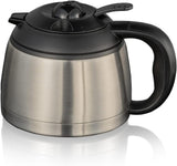 Cloer 5009 Warmhaltefilter-Espressomaschine für bis zu 8 Tassen, 800 W, mit isolierter Edelstahlkaraffe, 1 x 4 Filterbecher, Schwarz