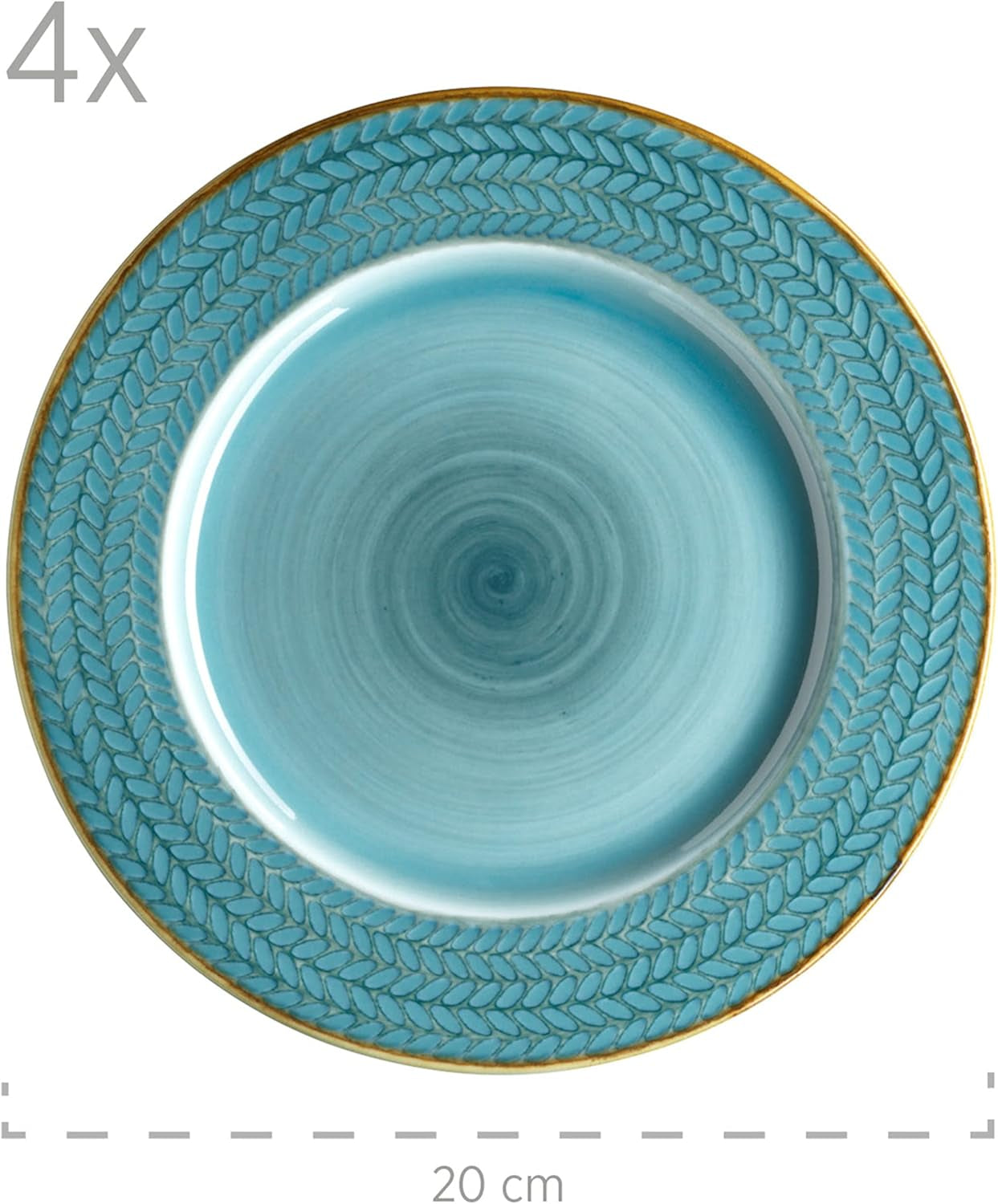 Prospero Premium-Kaffeeset für 4 Personen, Restaurantqualität, 12-teiliges modernes Kaffeeservice im einzigartigen Vintage-Stil, langlebiges Porzellan, Blau