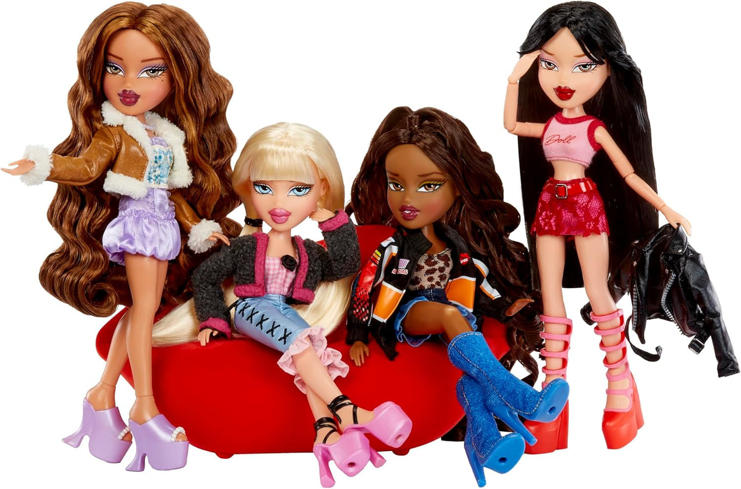 Bratz geht raus! – Jade – 1 Sammelpuppe mit Zubehör, Outfit, Tasche, Sonnenbrille und Pinsel – Spielzeug für Kinder – ab 6 Jahren, Rot