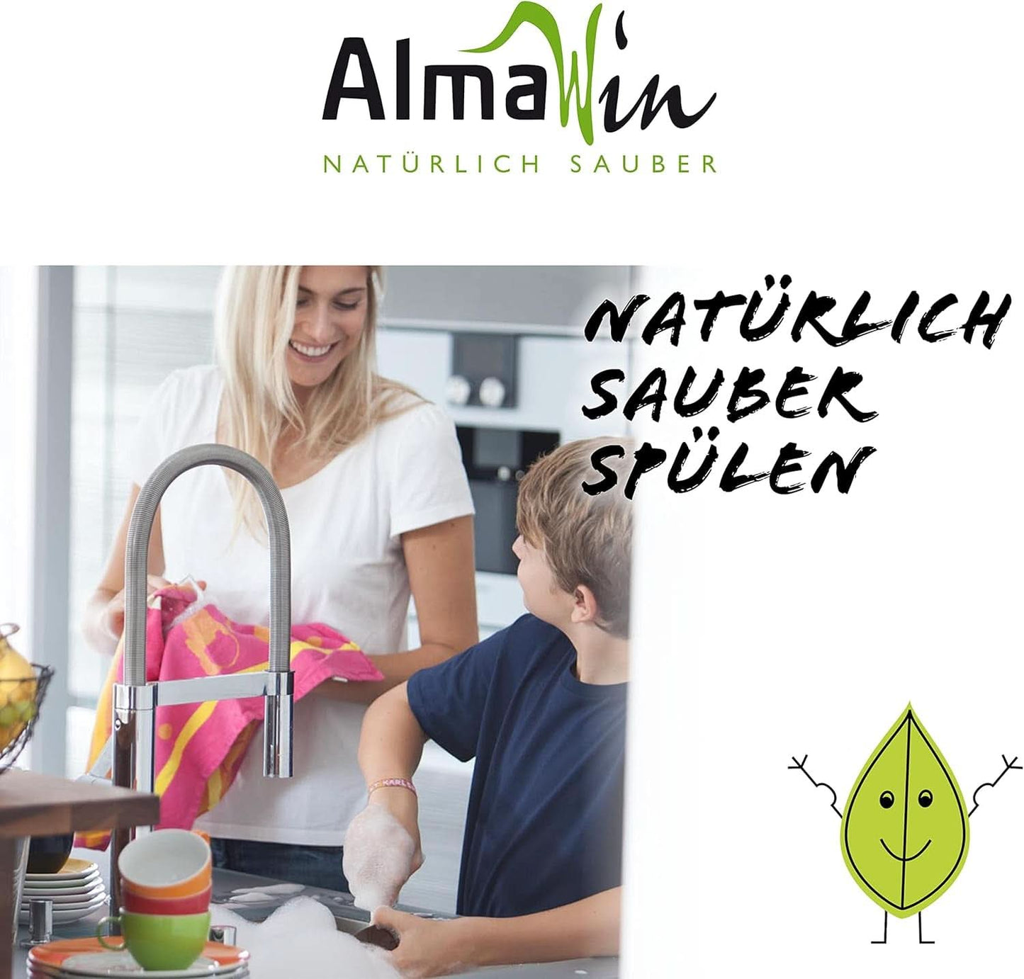 Almawin eco, Geschirrspülpulver 2,8 kg, 112 Waschgänge, dosierbar für unterschiedliche Geschirrmengen Naty Shop