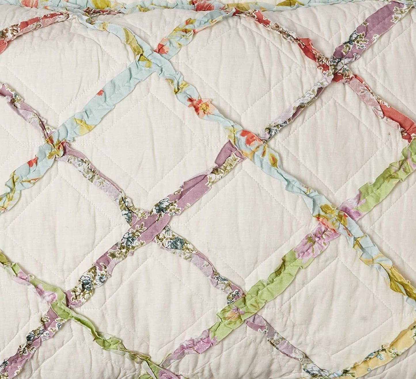 Laura Ashley Home Rüschen Garden Collection Steppdecke, 100 % Baumwolle, ultraweich, für alle Jahreszeiten, wendbar, elegant, Doppelbett, cremefarben (197783) Bettdecken und Steppdecken Naty Shop
