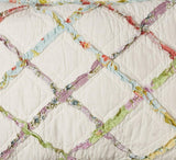 Laura Ashley Home Rüschen Garden Collection Steppdecke, 100 % Baumwolle, ultraweich, für alle Jahreszeiten, wendbar, elegant, Doppelbett, cremefarben (197783) Bettdecken und Steppdecken Naty Shop
