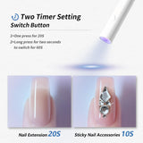 Denabuty UV-Lampe für Gel-Nagellack, Mini-U-V-LED-Lampe für Nagelersatz mit Ständer, tragbare kleine UV-Nagellampe für Gel-Nagellack, zum Aushärten von Nagelkleber und Nagelspitzen weiß