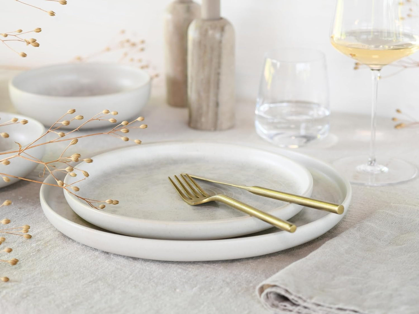 CreaTable, 23714, Uno Athena-Serie, 12-teiliges Geschirrset für 4 Personen, Tellerset aus Porzellan, spülmaschinen- und mikrowellengeeignet, hergestellt in Portugal