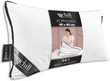 Kissen 80 x 80 cm – 2-in-1-Design – Kissen im Kissen – atmungsaktives und waschbares großes Schlafkissen und 100 % vegan – 2 Kissen 3 Optionen – Kissen mit 600 g und 1200 g Füllung Naty Shop Standardkissen Premium-Kissen 40 x 80 cm