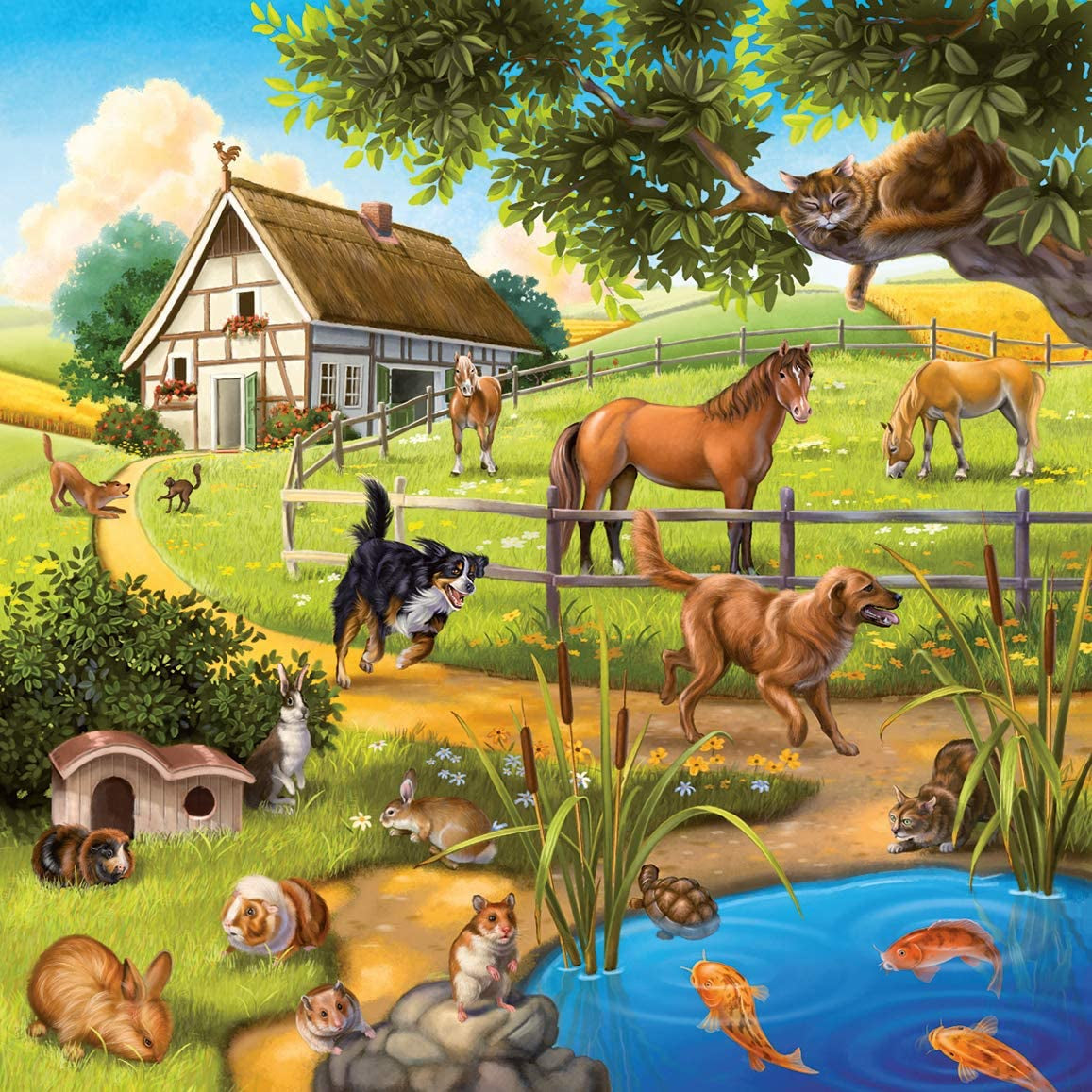 Ravensburger Puzzle für Kinder – 09265 Wald/Zoo/Haustiere – Puzzle für Kinder ab 5 Jahren, mit 3 x 49 Teilen. Puzzle Naty Shop