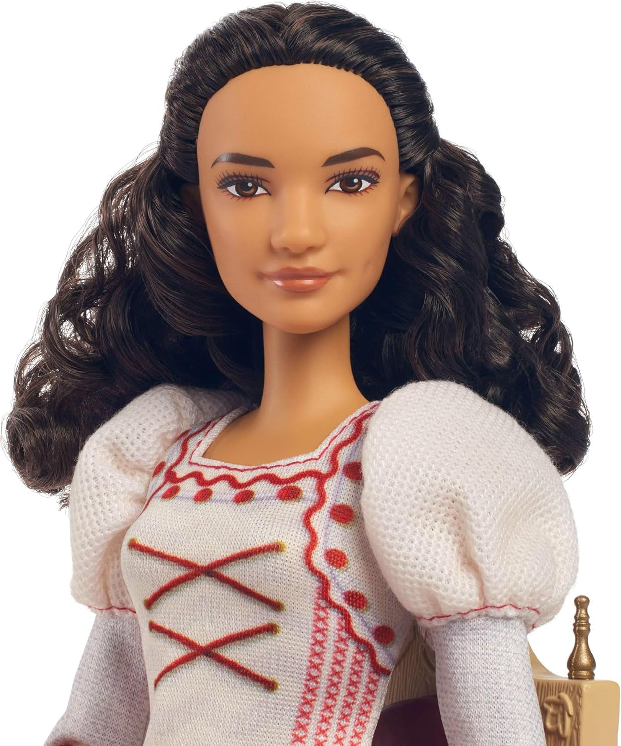 Mattel Wicked Nessarose Modepuppe und Zubehör, einschließlich Rollstuhl, mit lockigem braunem Haar, verschiedenen Posen und abnehmbarem Ballkleid-Look, HXY36