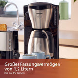 PHILIPS Café Gaia Filter-Espressomaschine – Edelstahl-Thermoskaraffe, Anti-Tropf-System, intensives Aroma, automatische Abschaltung, 1300 ml, Schwarz (HD7546/20)
