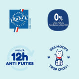 - Windelgröße 4 (7-18 kg) – gesund und extrem saugfähig – 12 Stunden auslaufsicher – ohne unerwünschte Substanzen – hergestellt in Frankreich – erschwinglicher Preis – 132 Wegwerfwindeln